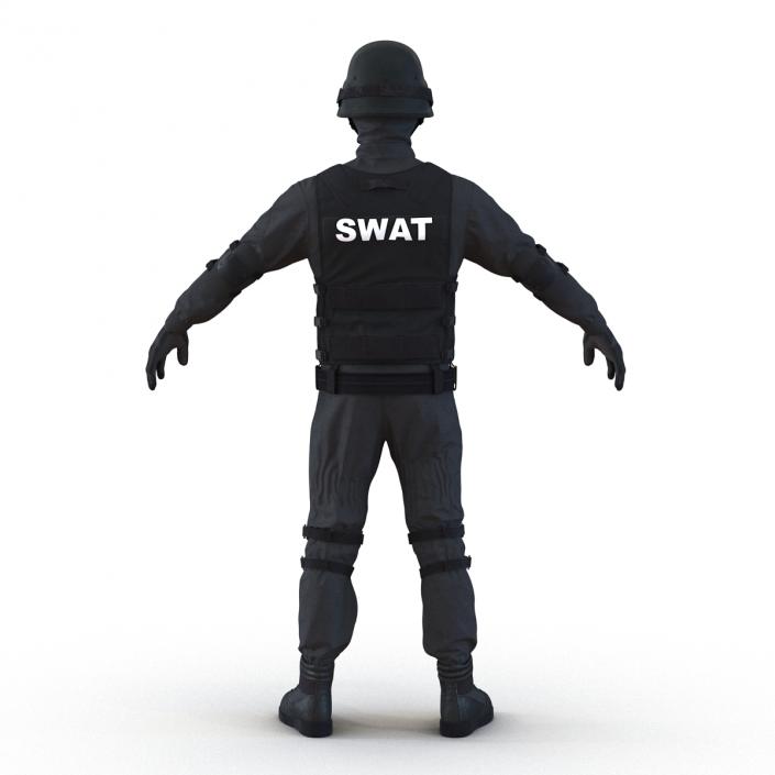 3D SWAT Man Asian Rigged 2 model