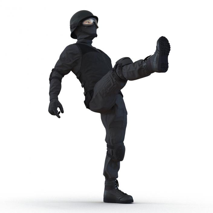 3D SWAT Man Asian Rigged 2 model