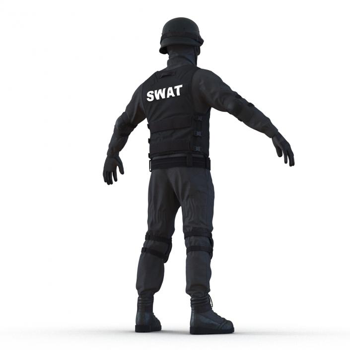 3D SWAT Man Asian Rigged 2 model