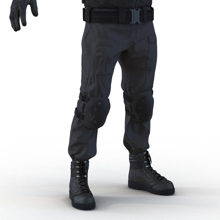 3D SWAT Man Asian Rigged 2 model