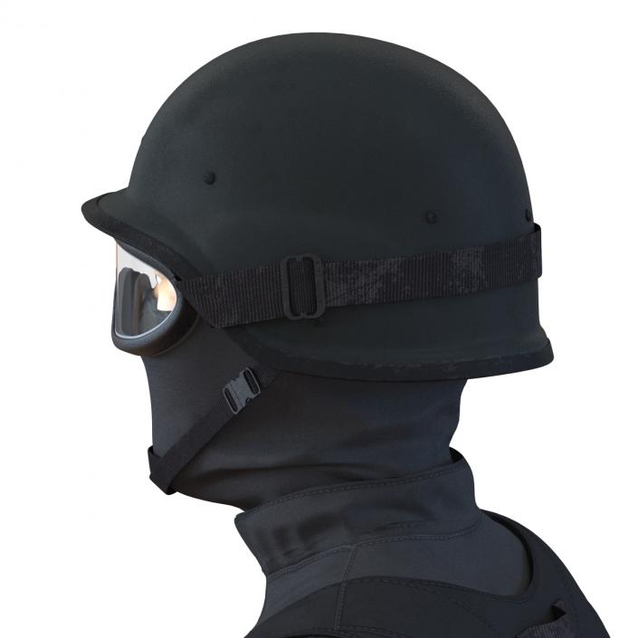 3D SWAT Man Asian Rigged 2 model