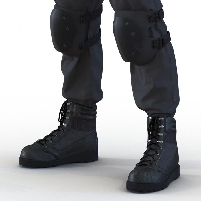 3D SWAT Man Asian Rigged 2 model