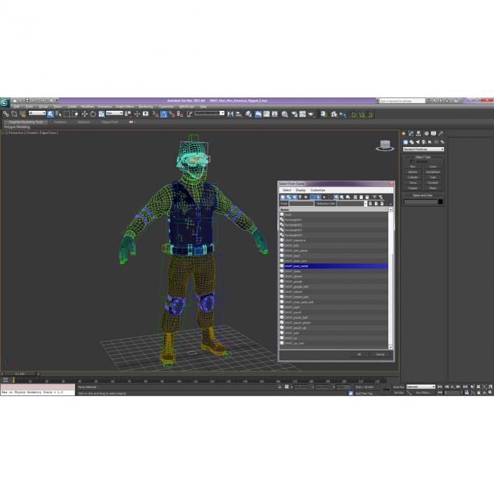 3D SWAT Man Asian Rigged 2 model