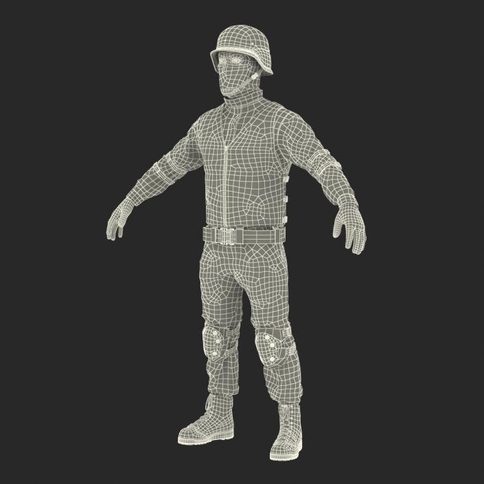 3D SWAT Man Asian Rigged 2 model