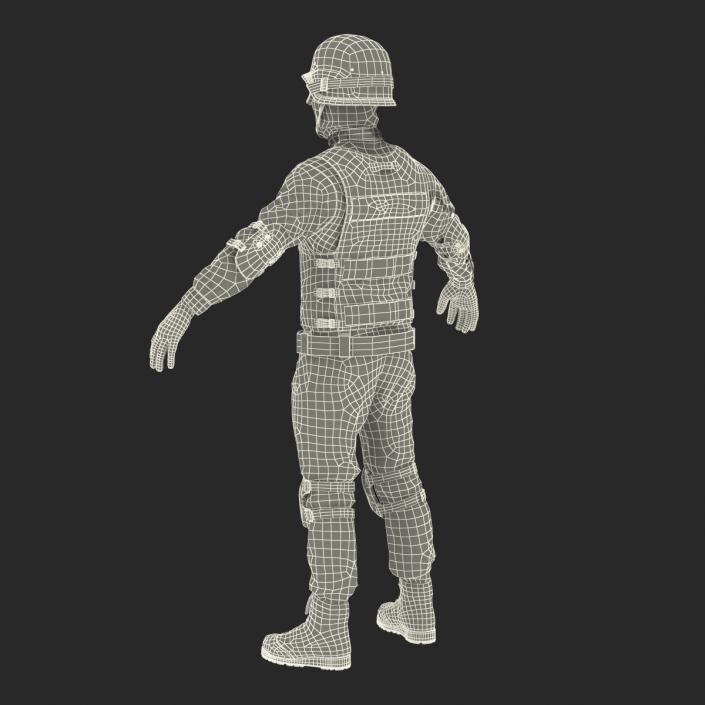 3D SWAT Man Asian Rigged 2 model