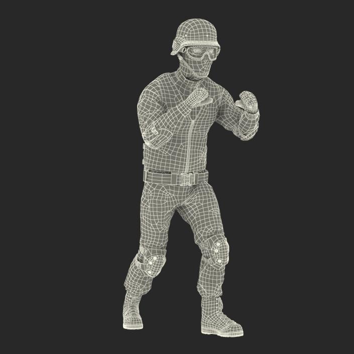 3D SWAT Man Asian Rigged 2 model