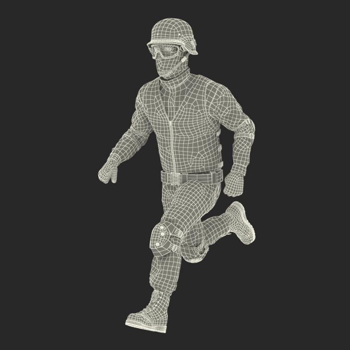 3D SWAT Man Asian Rigged 2 model