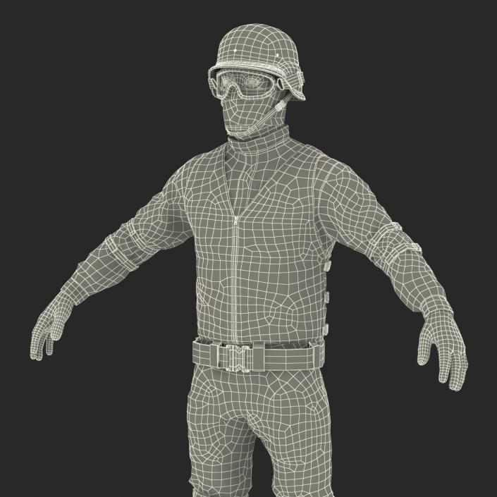 3D SWAT Man Asian Rigged 2 model