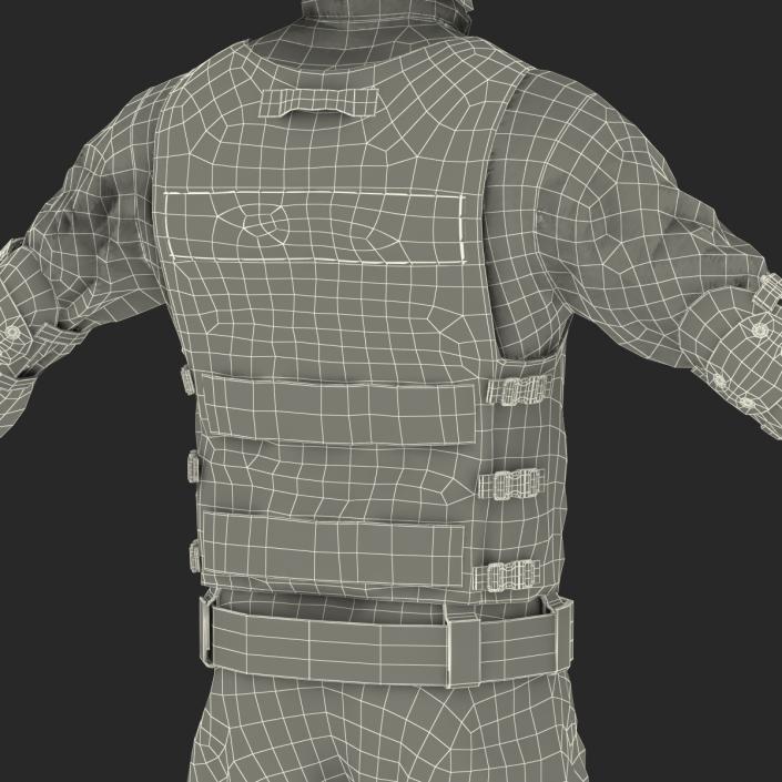 3D SWAT Man Asian Rigged 2 model