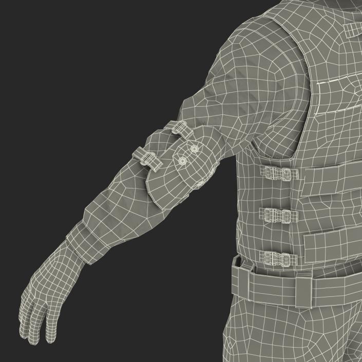 3D SWAT Man Asian Rigged 2 model