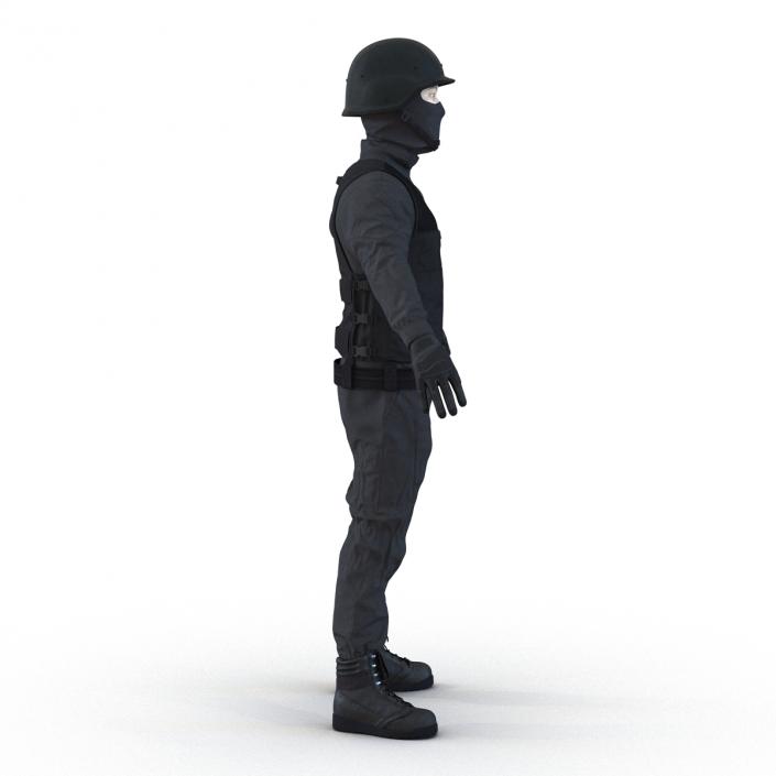 3D SWAT Man Asian Rigged 3 model