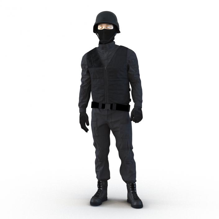 3D SWAT Man Asian Rigged 3 model