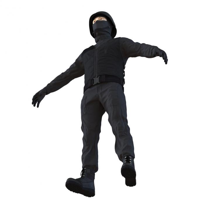 3D SWAT Man Asian Rigged 3 model