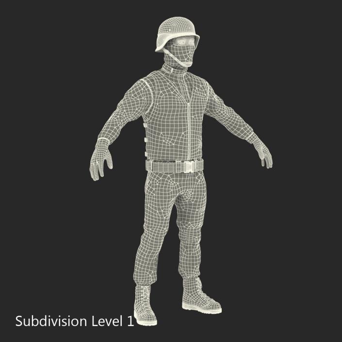 3D SWAT Man Asian Rigged 3 model