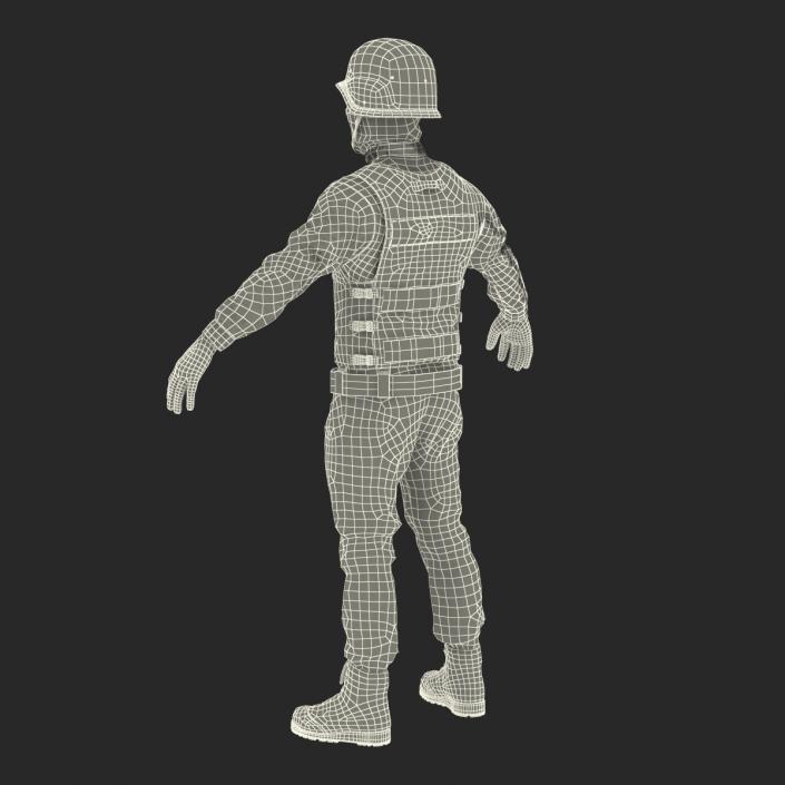 3D SWAT Man Asian Rigged 3 model