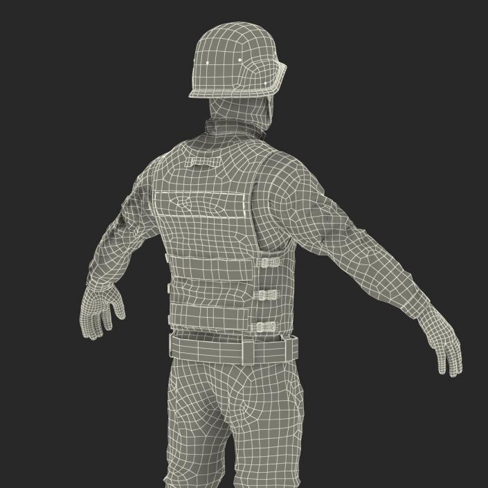 3D SWAT Man Asian Rigged 3 model