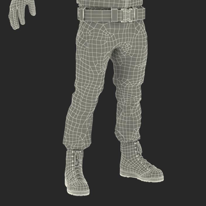 3D SWAT Man Asian Rigged 3 model