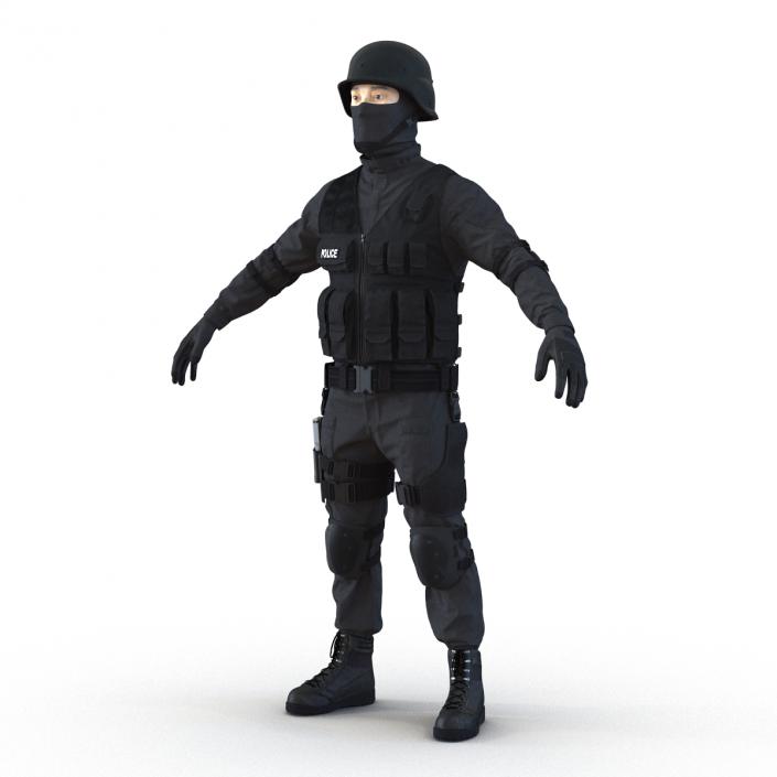 3D SWAT Man Asian Rigged