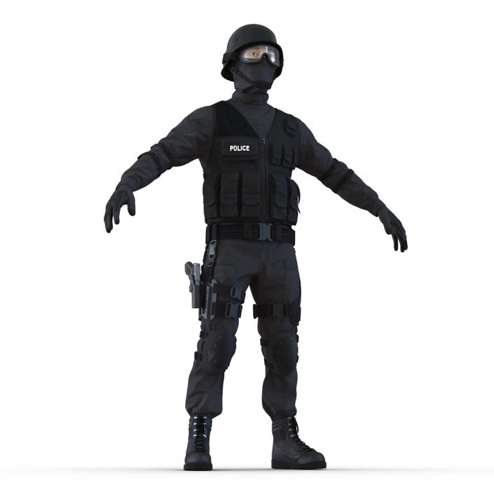 3D SWAT Man Asian Rigged