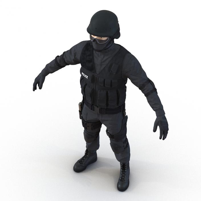 3D SWAT Man Asian Rigged