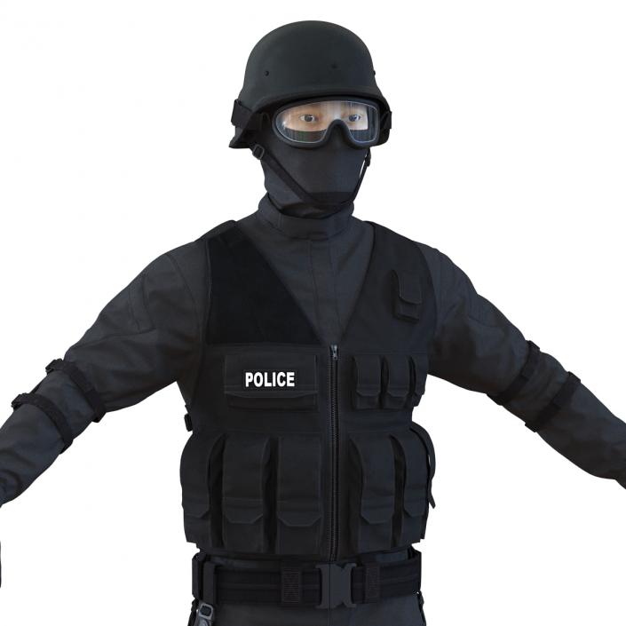 3D SWAT Man Asian Rigged