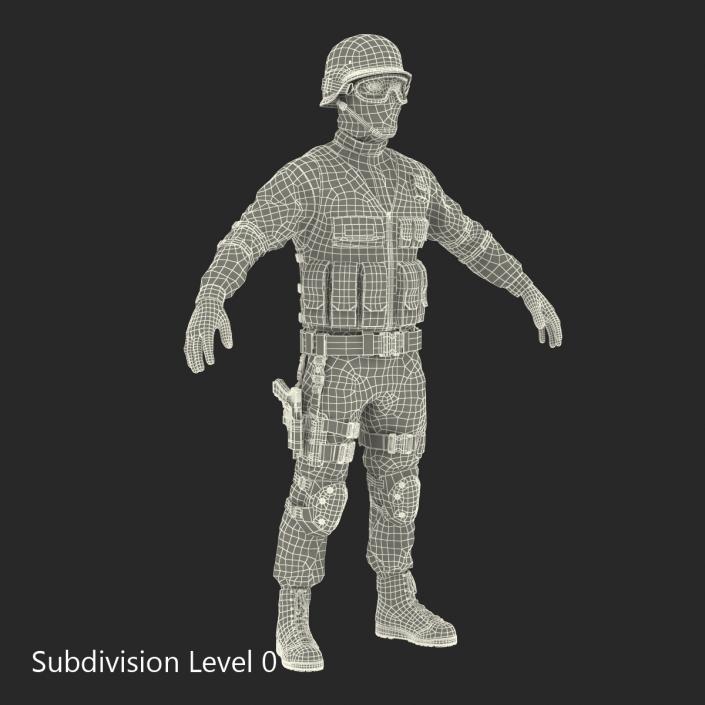 3D SWAT Man Asian Rigged