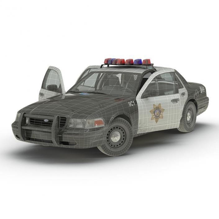 Ford Crown Victoria Police Car Rigged 3D