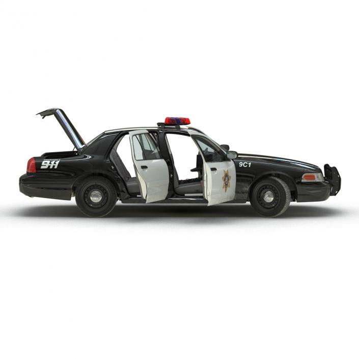 Ford Crown Victoria Police Car Rigged 3D