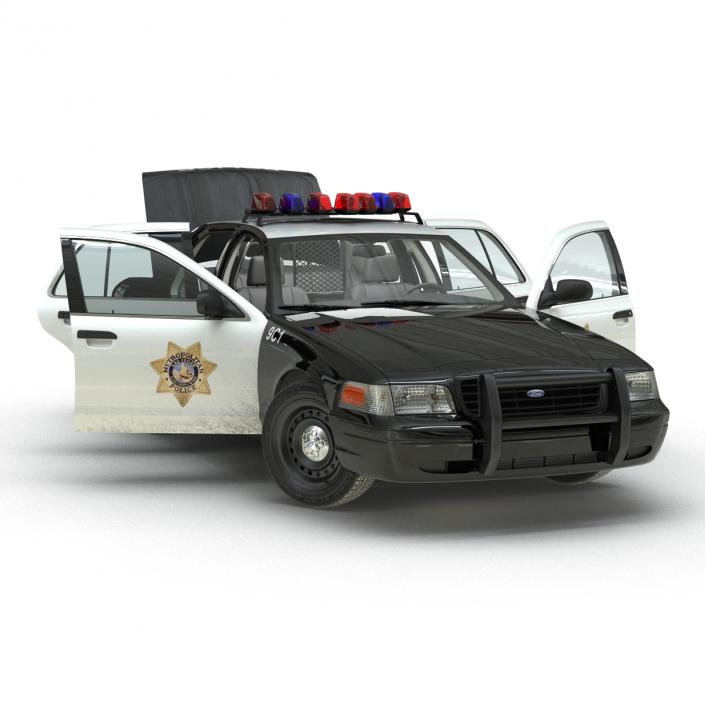 Ford Crown Victoria Police Car Rigged 3D