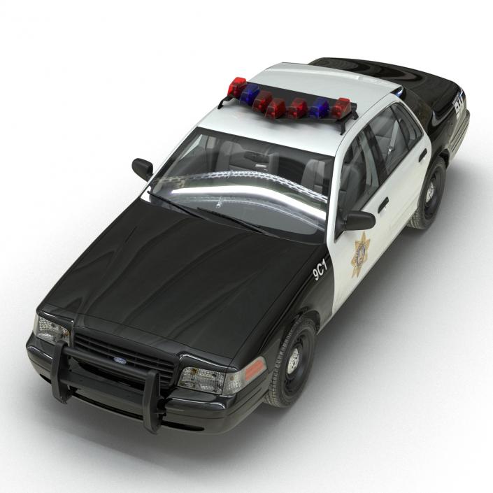 Ford Crown Victoria Police Car Rigged 3D