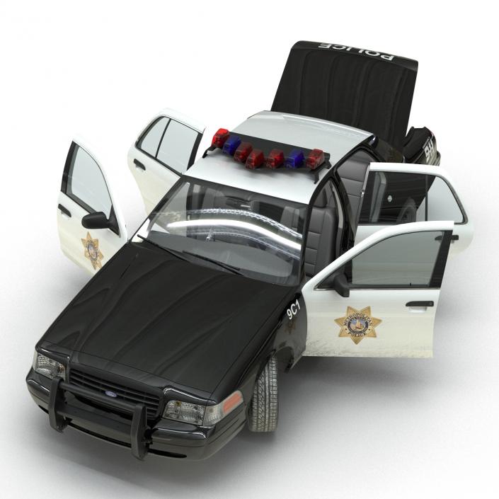 Ford Crown Victoria Police Car Rigged 3D