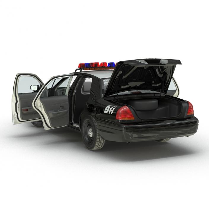 Ford Crown Victoria Police Car Rigged 3D