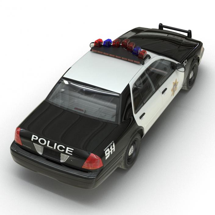 Ford Crown Victoria Police Car Rigged 3D