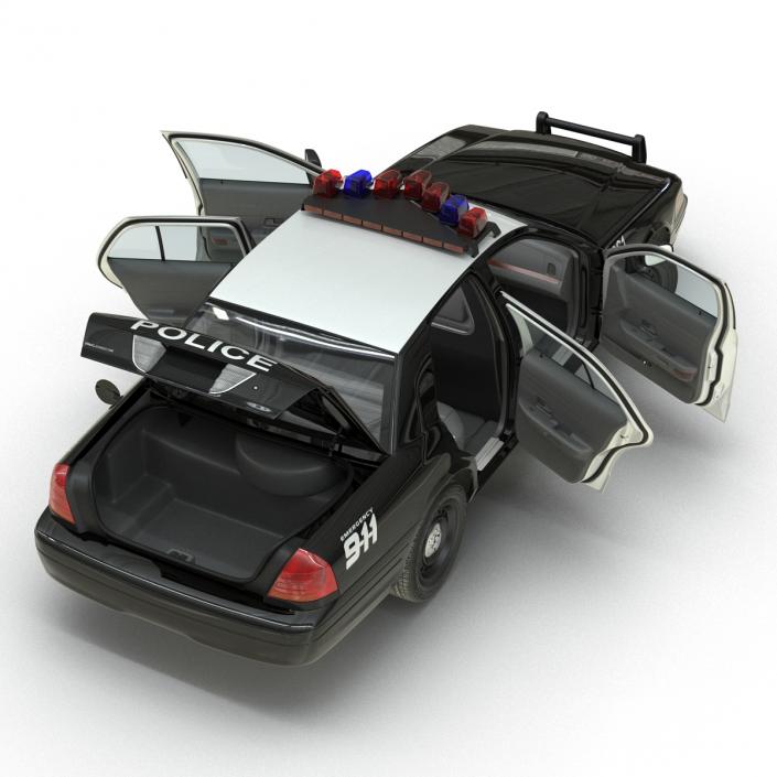 Ford Crown Victoria Police Car Rigged 3D