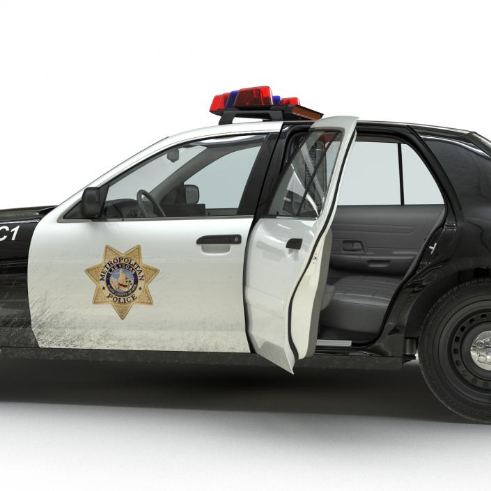 Ford Crown Victoria Police Car Rigged 3D