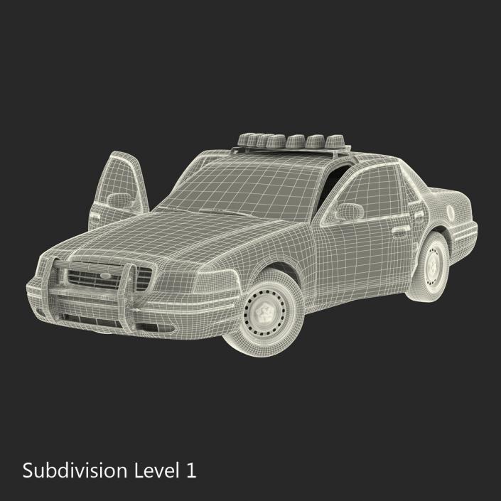 Ford Crown Victoria Police Car Rigged 3D