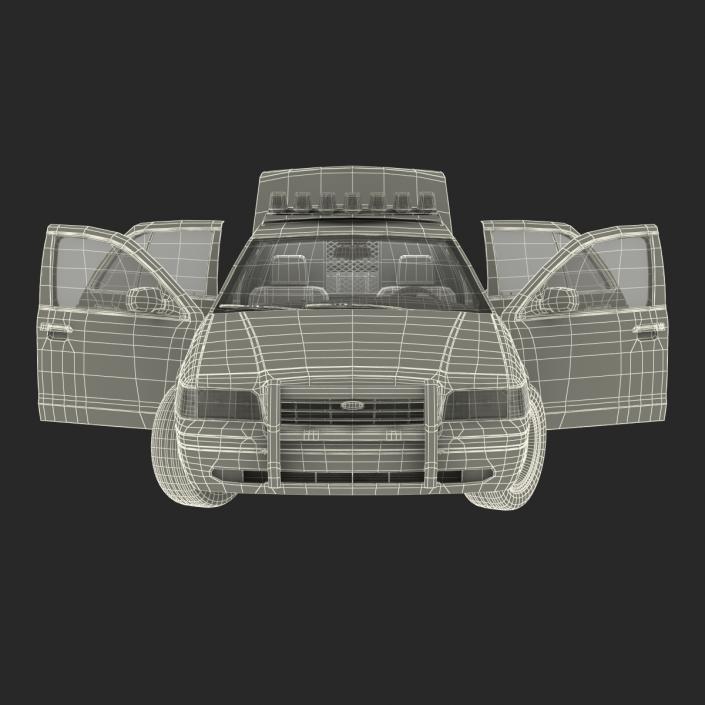 Ford Crown Victoria Police Car Rigged 3D