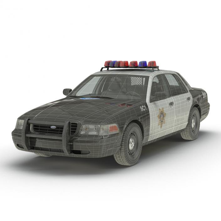 3D Ford Crown Victoria Police Car Simple Interior