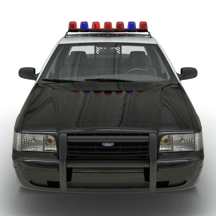 3D Ford Crown Victoria Police Car Simple Interior