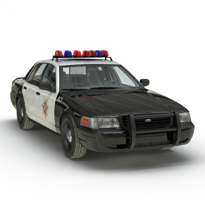 3D Ford Crown Victoria Police Car Simple Interior