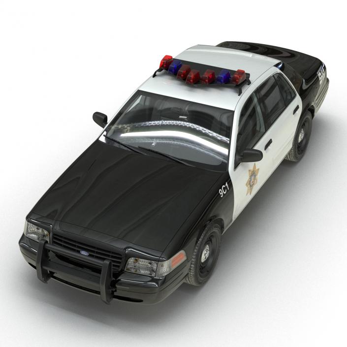 3D Ford Crown Victoria Police Car Simple Interior