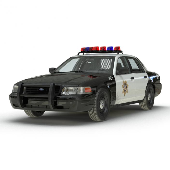 3D Ford Crown Victoria Police Car Simple Interior