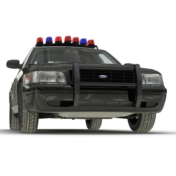 3D Ford Crown Victoria Police Car Simple Interior