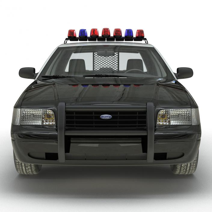 3D Ford Crown Victoria Police Car Simple Interior