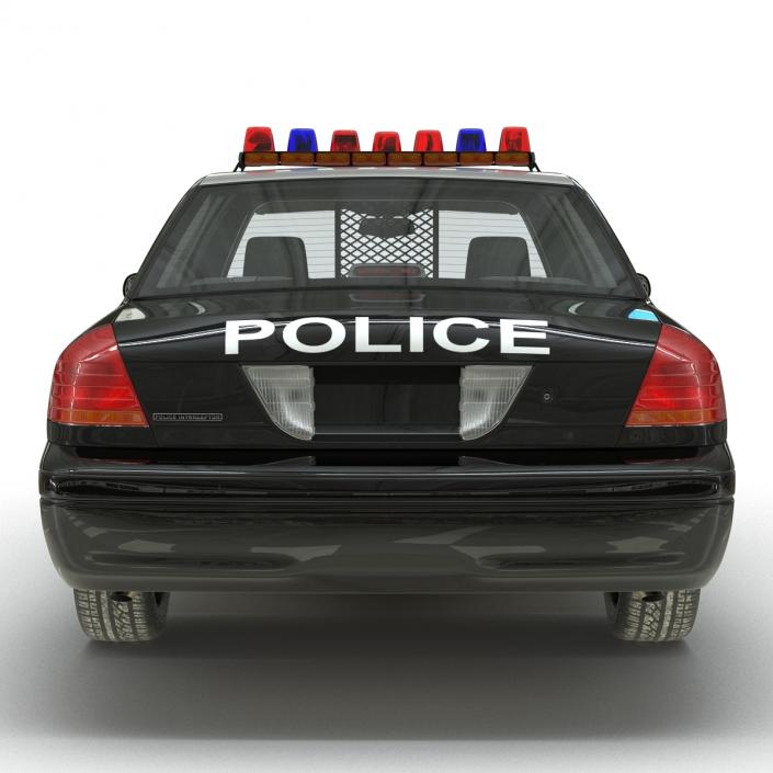 3D Ford Crown Victoria Police Car Simple Interior