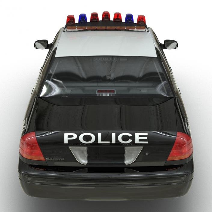 3D Ford Crown Victoria Police Car Simple Interior