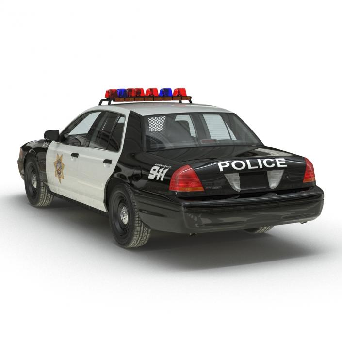 3D Ford Crown Victoria Police Car Simple Interior