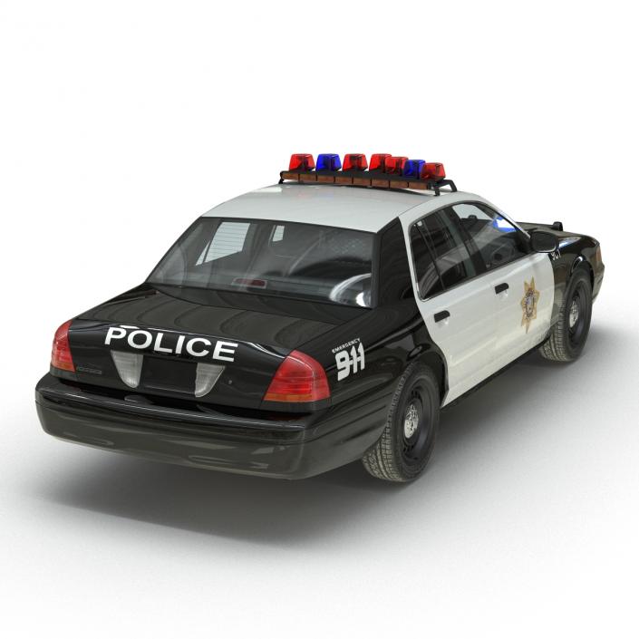 3D Ford Crown Victoria Police Car Simple Interior