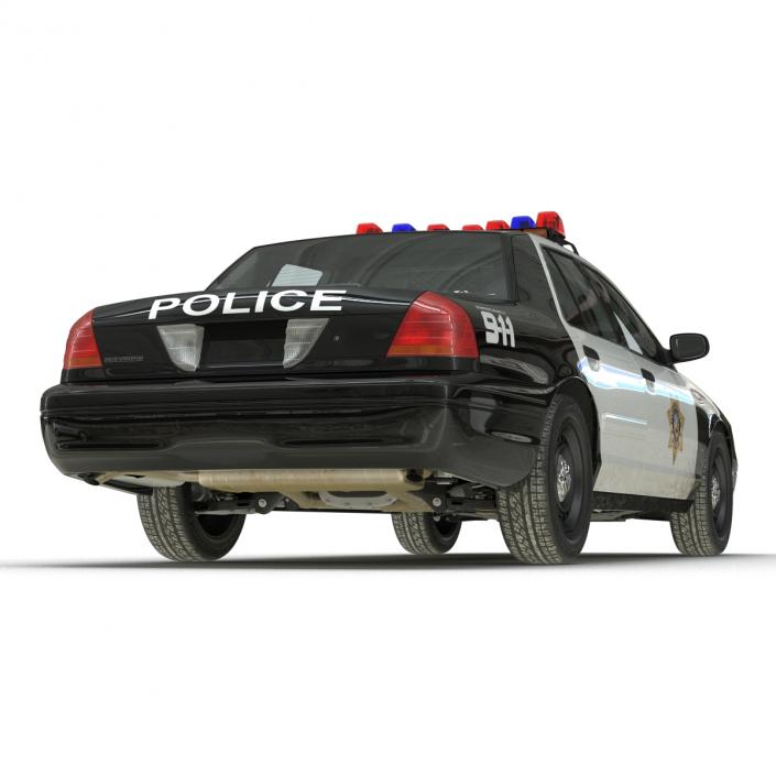 3D Ford Crown Victoria Police Car Simple Interior