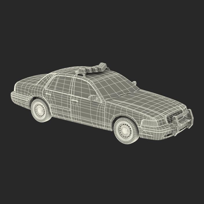 3D Ford Crown Victoria Police Car Simple Interior